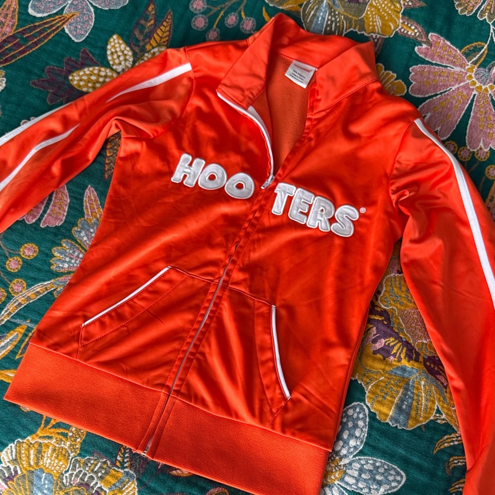 Hooters Bright Orange Zip-Up Jacket